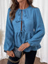 'Sorrel' Tie Up Front Puff Sleeve Blouse - Celes Fashion